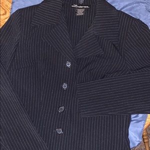 Navy Blue Pinstripe Juniors Suit